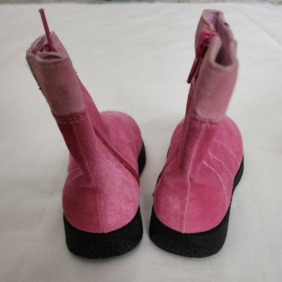 Munchkin Kids Girls Pink Peek A Boo Pink Snow Winter Ankle Boots Size 7W - Picture 5 of 7